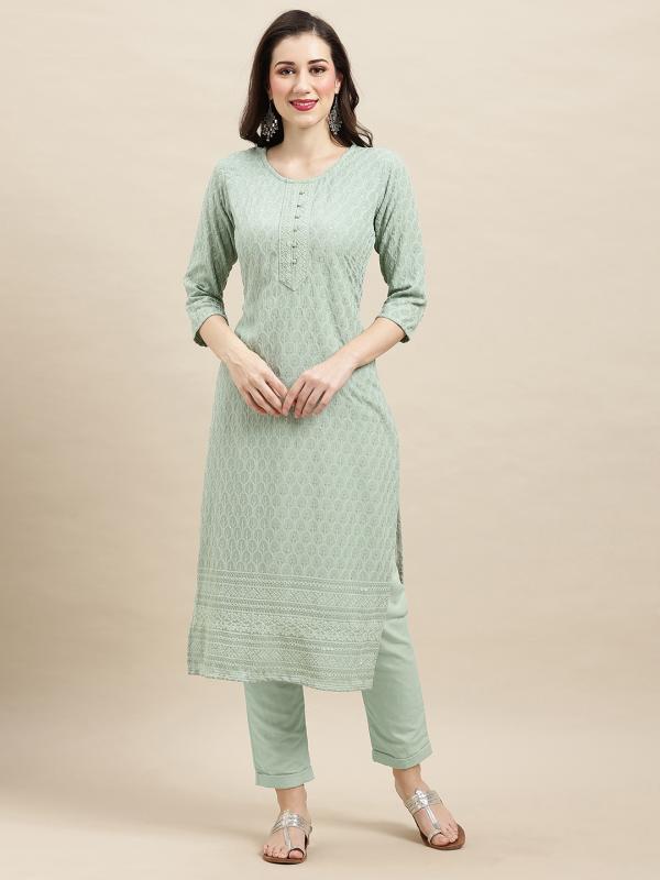 Poorva 1001 Fancy Sequence Embroidered Long Kurti Collection
